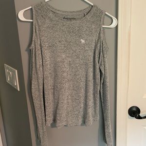 Off the shoulder grey long sleeve